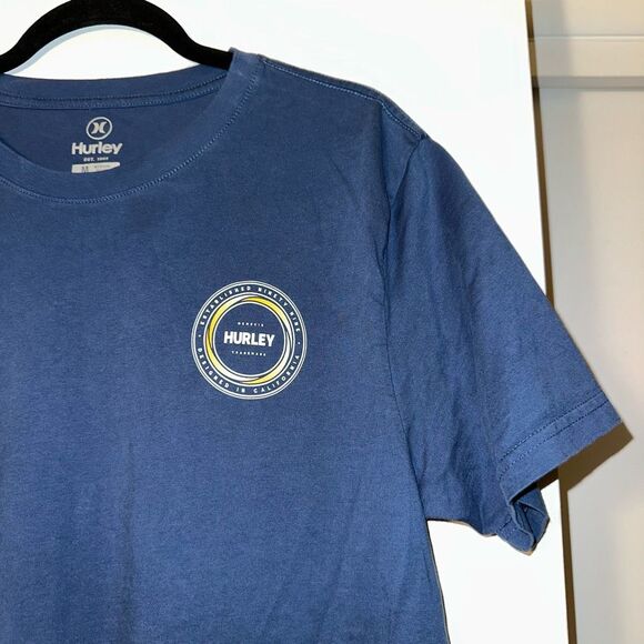 Hurley Medium Graphic Crewneck Short Sleeve Mens Tee Shirt Midnight Blue EUC - Picture 3 of 9